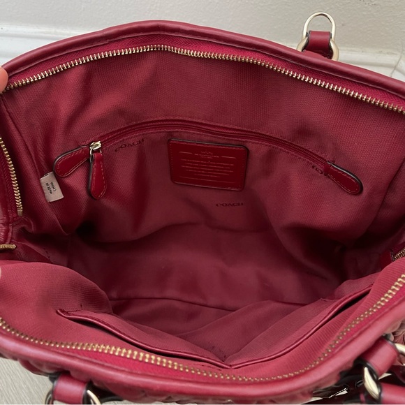Coach Red Leather Handbag - Picture 5 of 8